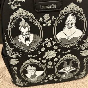 Loungefly Black and Gray Villains Backpack